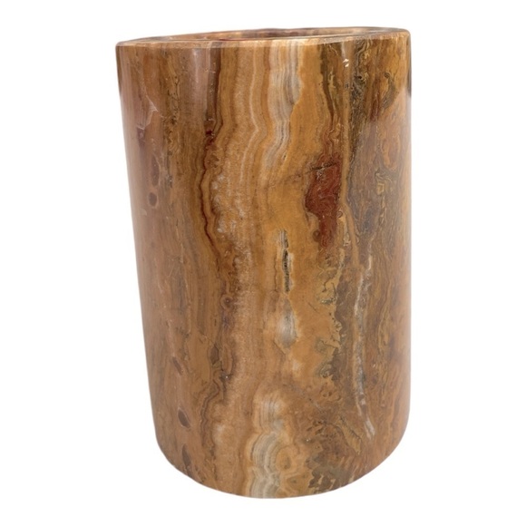 Vintage Onyx Desk top Clock with pen holder - Picture 4 of 10